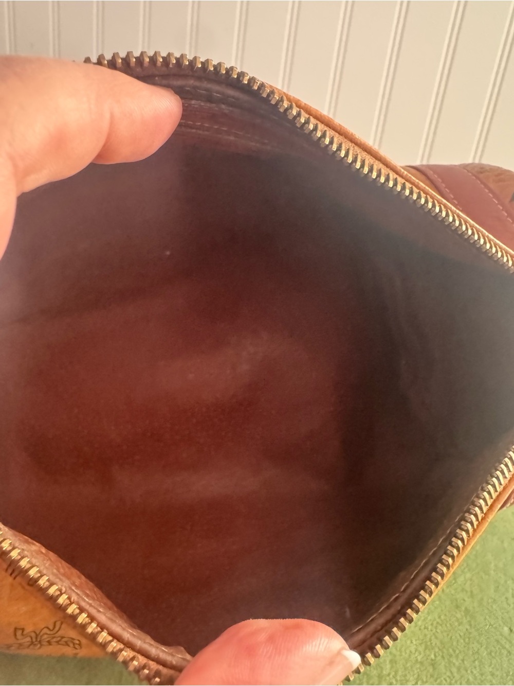 MCM Visetos X-Body Small Barrel Bag in Cognac Leather *Italy* - Picture 8 of 13